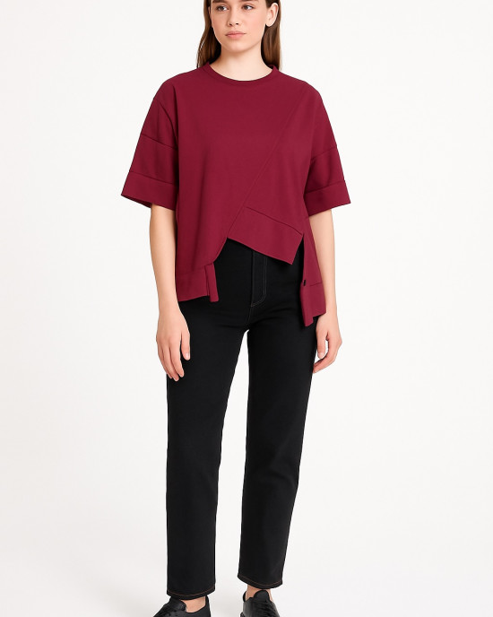 ΑΣΥΜΜΕΤΡΗ ΜΠΛΟΥΖΑ ΜΕ ΡΕΒΕΡ ΜΑΝΙΚΙΑ ΓΥΝΑΙΚΕΙΑ